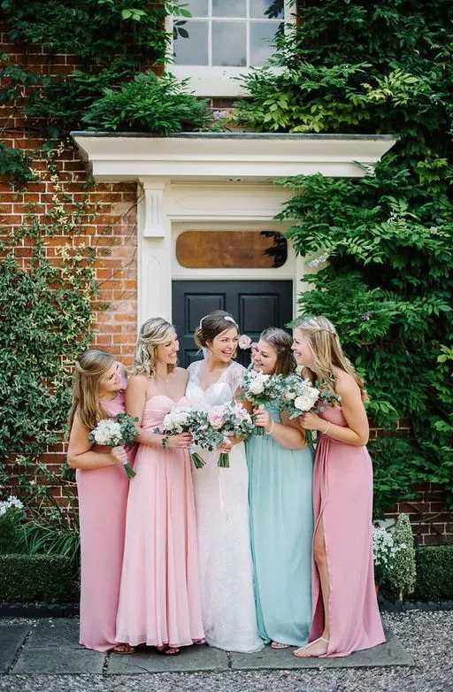 Blush Pink And Sage Green Bridesmaid Dresses