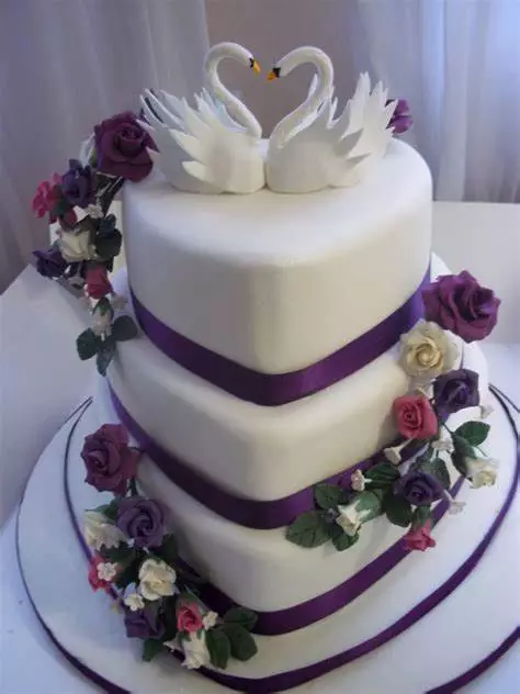 3 Tier Heart Shaped Wedding Cakes