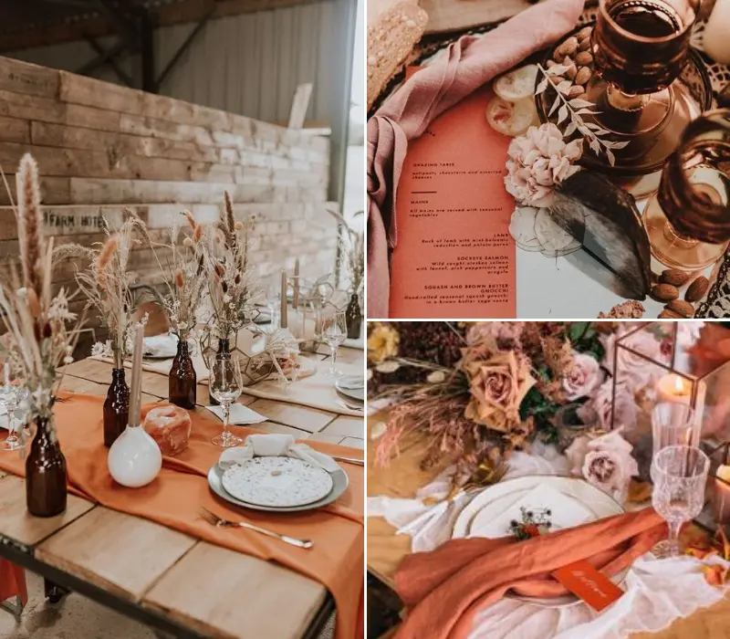 Burnt Orange Wedding Table Ideas