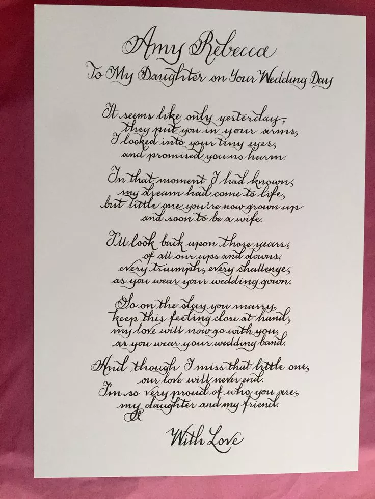 Special Words To My Daughter On Her Wedding Day